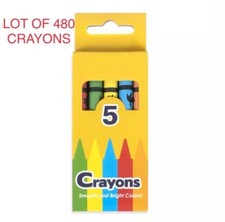 Crayons Wholesale Bulk Crayons 480 crayons per case 5 Colors 96 PACKS OF 5