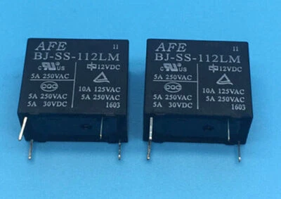 MARKENLOS 2PCS AFE BJ-SS-112LM 12VDC Power Relay 5A 250VAC 4Pins New #W8*
