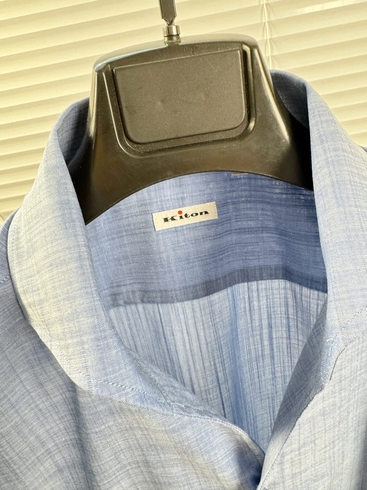 kiton Men's casual long sleeve shirt fashion lapel button down shirt - Image 4 of 4