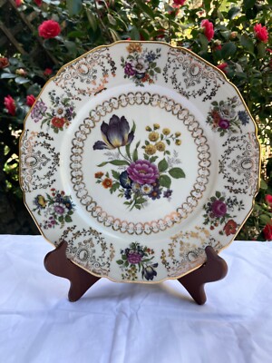 Royal Bayreuth Speiseteller floral verziert 10 3/4'' 60er Jahre