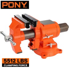 Pony 5 Inch Heavy Duty Bench Vise 5512 LBS Cl...