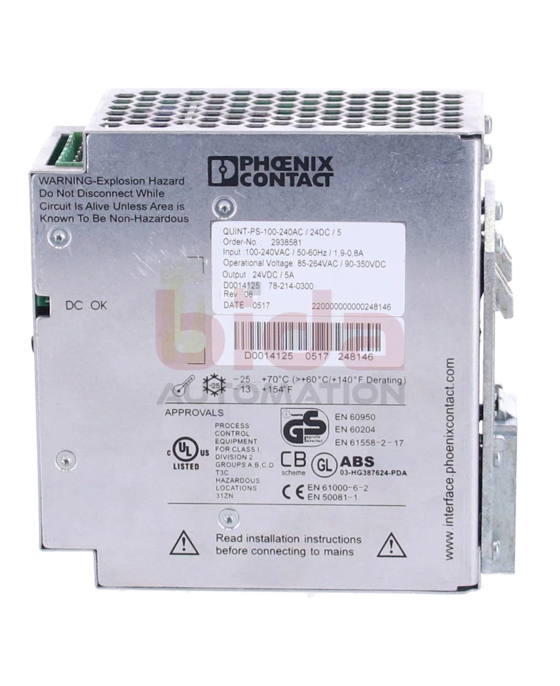 Phoenix Contact QUINT-PS-100-240AC/24DC/ 5(2938581) Stromversorgung Power supply - Bild 3 von 4