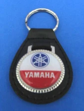 YAMAHA BLACK LEATHER KEYRING KEYFOB #071