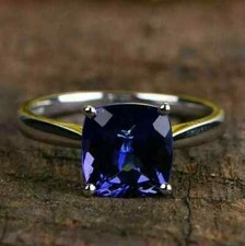 Lab-Created 4.25 Ct Blue Sapphire 925 Sterling Silver Handmade Ring Gift For Her