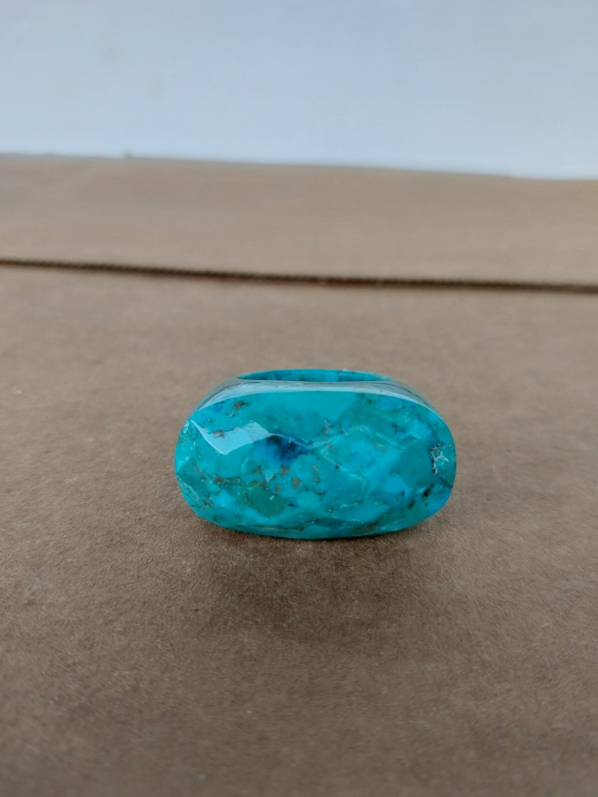 Vintage Solid Turquoise Gemstone Statement Ring S… - image 3