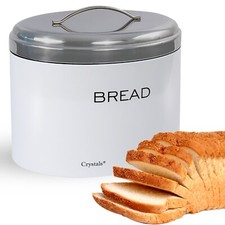Colored Stainless Steel Bread Bin Food Loaf Kitchen Storage Box Mirrored Lid