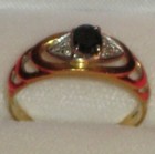 Amsterdam 750/18k Yellow Gold Sapphire Diamond Ring (Size: 8 /18.5mm) 3.7 g. VGC — photo 4