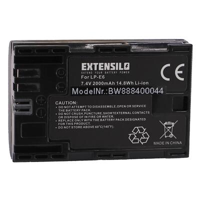 Akku 2000mAh für Canon EOS 6D 80D R5 R6 7D Mark II 70D 90D R 6D Mark II R5 C 7D