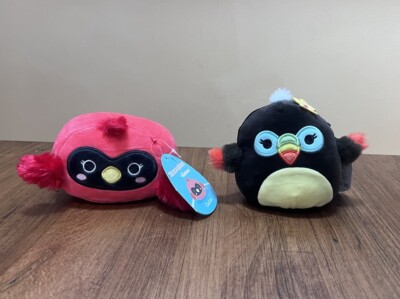 Squishmallows 5  Tito Toucan Black Plush Bird Stackable Red Cardinal Cazlan Set