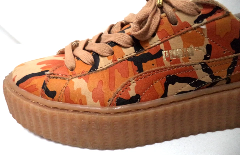 Zapatillas Puma X Fenty Rihanna Creeper Cuero Camufladas Naranja Tostado Plataforma Talla 9 Foto 3 de 4
