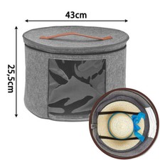 Extra Large Round Hat Storage Box for Women & Men Pop Up Felt Hat Box Organizer