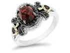 Rose 2.0Ct Oval Cut Red Garnet & Lab-Created Diamond Evil Queen Ring 925 Silver