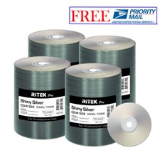 400 Pack Ritek Pro CD-R 52X 700MB Shiny Silver Lacquer Blank Recordable Disc