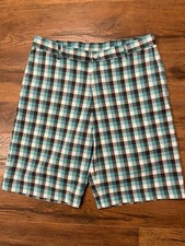 Slazenger Men  s Golf Shorts Plaid Polyester Lightweight Size 34