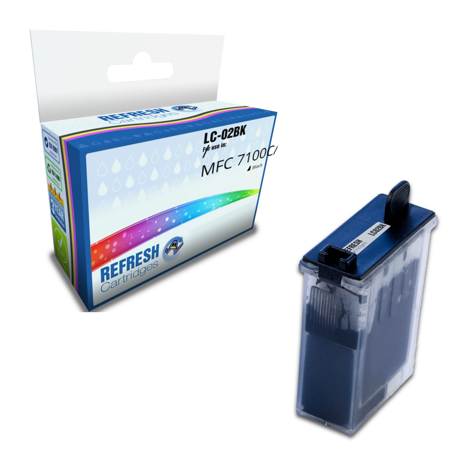 Refresh Cartridges Black LC-02BK Ink Compatible With Brother Printers