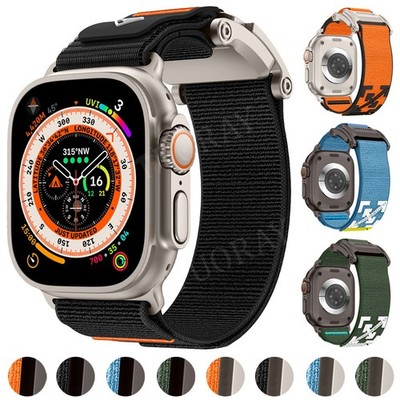Sport Nylon Loop Armband für Apple Watch 11 10 9 8 7 6 5 4 3 44-45mm Ultra 49mm