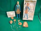 Vintage 1965 Marx Jane West 11" Doll Action Figure & Accessories Box