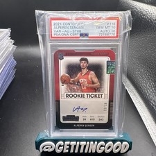 2020-21 Panini Contenders Alperen Sengun RC Ticket Stub Auto /28 PSA 10 Pop 1 🔥