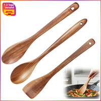 HolzkochlöFfel Set 3 StüCk 25,4X4,5Cm Robust Langlebig Antihaft Kochen Servieren