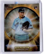 2021 Stadium Club Chrome Nate Pearson RC Crystal Ball Orange Refractor /25