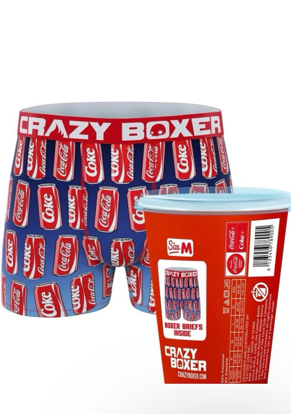Coca Cola Men's Crazy Boxer Briefs Cup Size Large image 2