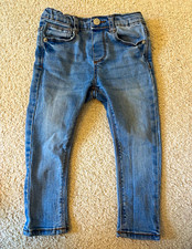 Zara Baby Skinny Jeans Blue Denim 18-24 Months Button Closure Casual