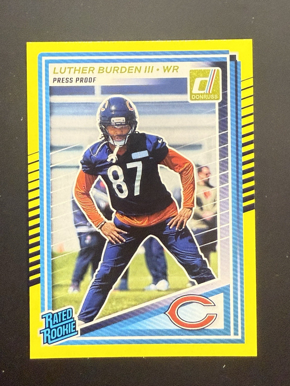 2025 Panini Donruss LUTHER BURDEN III Rated Rookie Yellow Press Proof