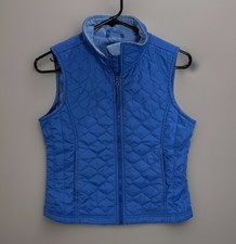 LL BEAN Vest Girls Thinsulate Insulated Size M 10-12 Blue Full Zip