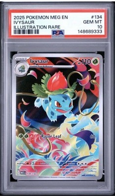 Pokemon Ivysaur 134/132 Mega Evolution Illustration Rare PSA 10 Gem Mint ENG