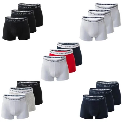 GANT Boxer , 3er Paquet - Caleçons, Coton Stretch, Logo, Unicolore - Photo 1/4