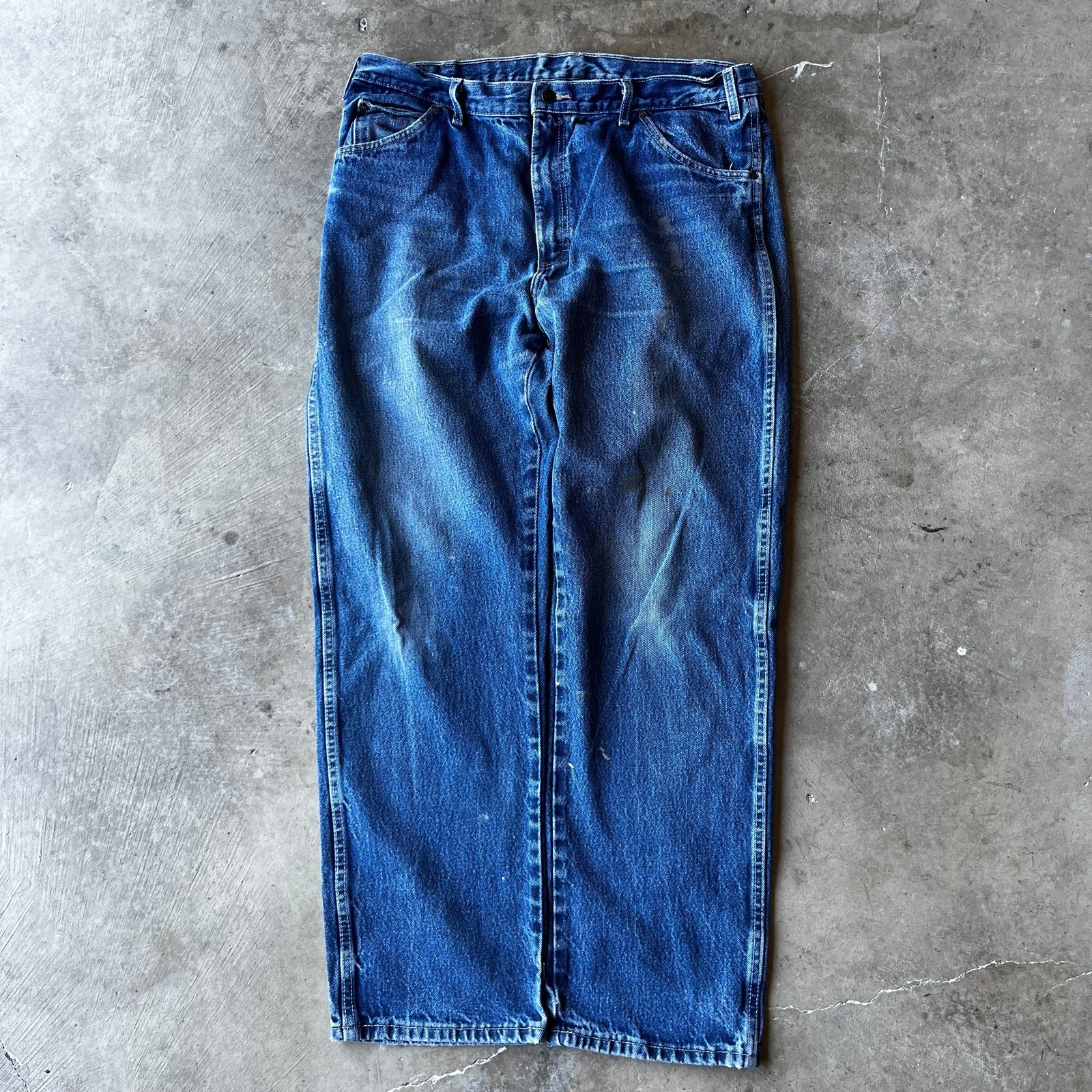 Vintage 90S Y2K Baggy Dickies Denim Jeans Patina Faded Skate Fits Mens 36X31