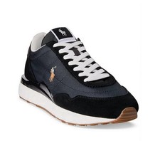 Polo Ralph Lauren Men's Train 89 Suede-Paneled Sneakers Black / Multi US 9 D