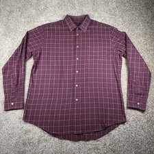 Van Heusen Studio Men's Dress Shirt Long Sleeve Plaid Large