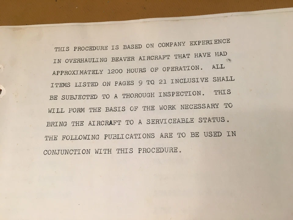 Original de Havilland Canada DHC-2 Beaver Major Inspection & Rectificatin Book - Imagem 2 de 4