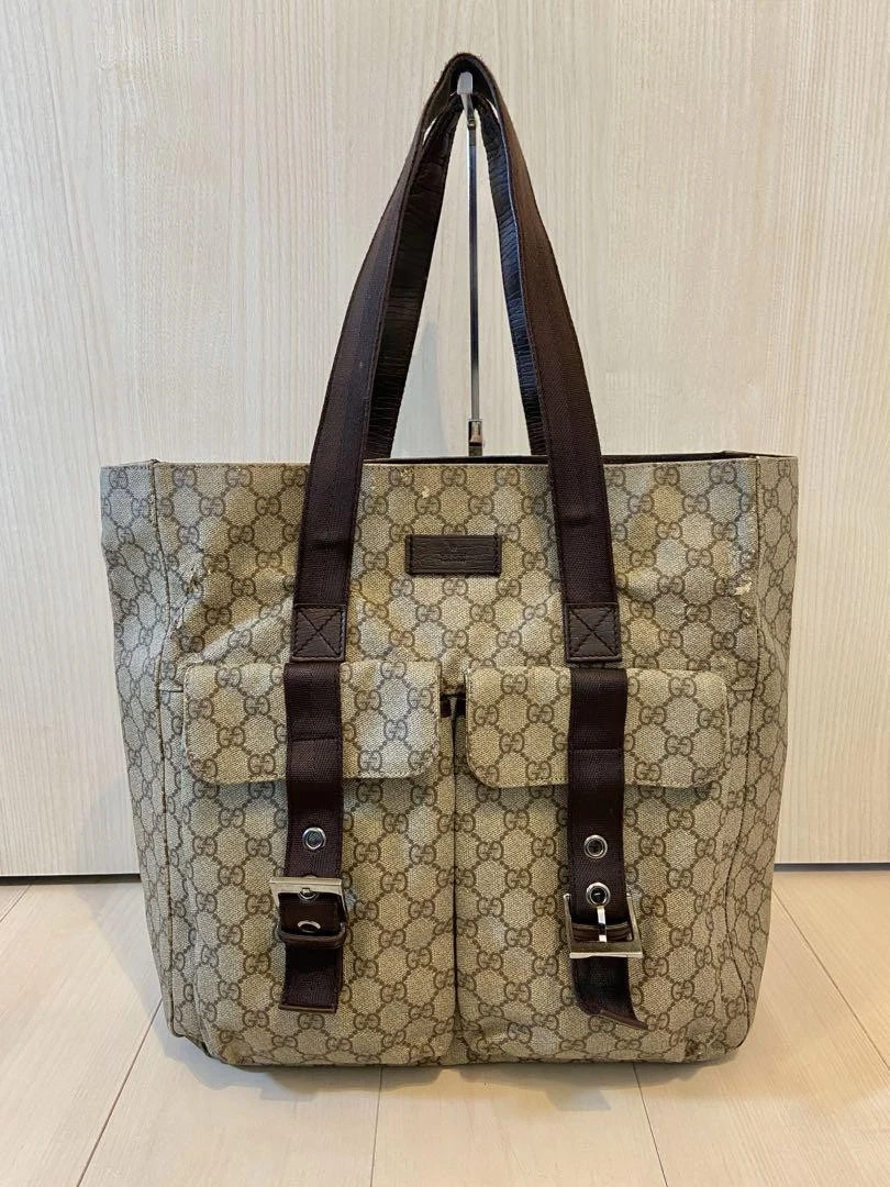Sac fourre tout GUCCI simple motif GG cuir suprême PVC grande capacité sac à bandoulière
