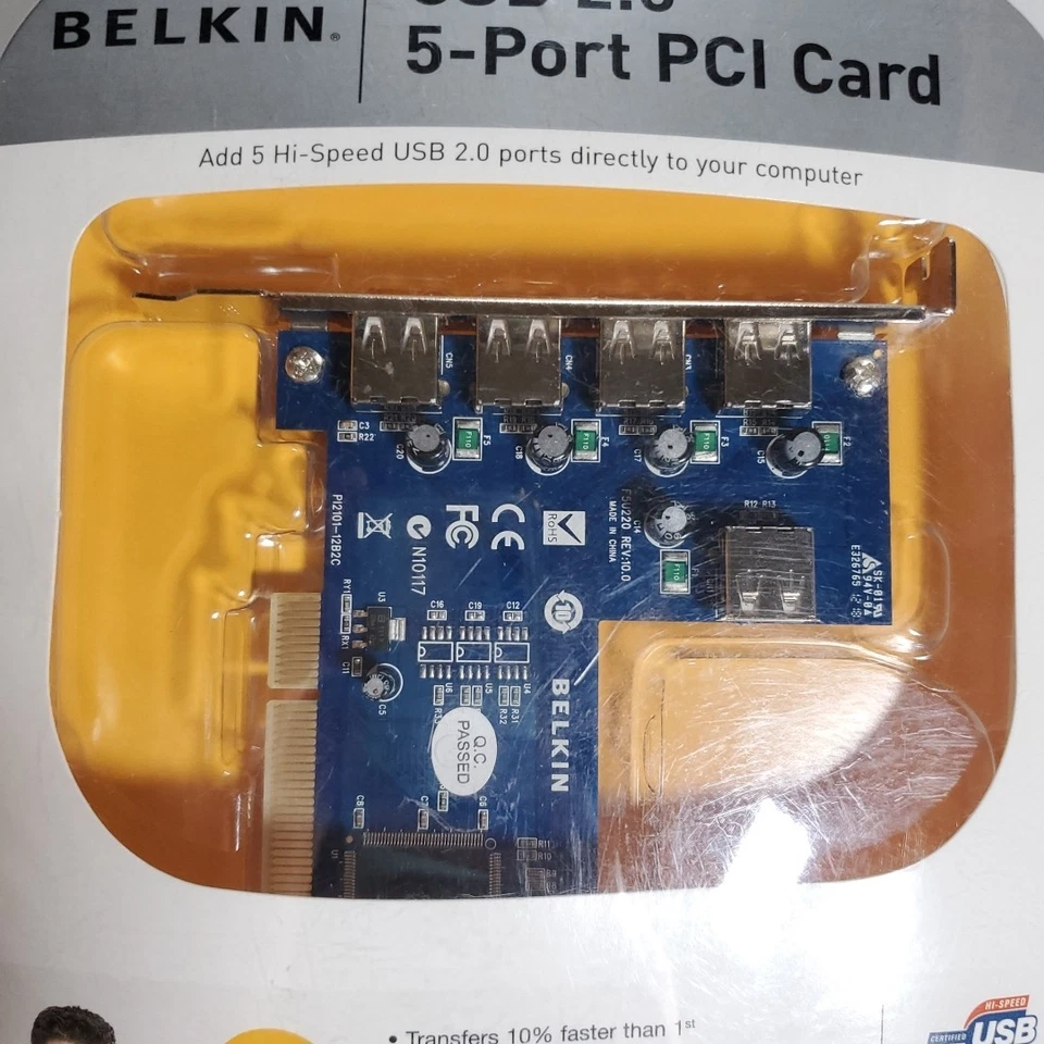 Belkin USB 2.0 5-Port PCI Card 1 internal and 4 external USB Port F5U220V1 - Image 3 of 4