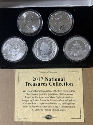 2017 Silver Coin Set ASE Maple Leaf Panda Britannia Kangaroo w