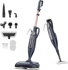 VM6 Scrubbing Steam Mop with Rotating Mop Pads, 10 in 1 Steam Mop, Lightweight S