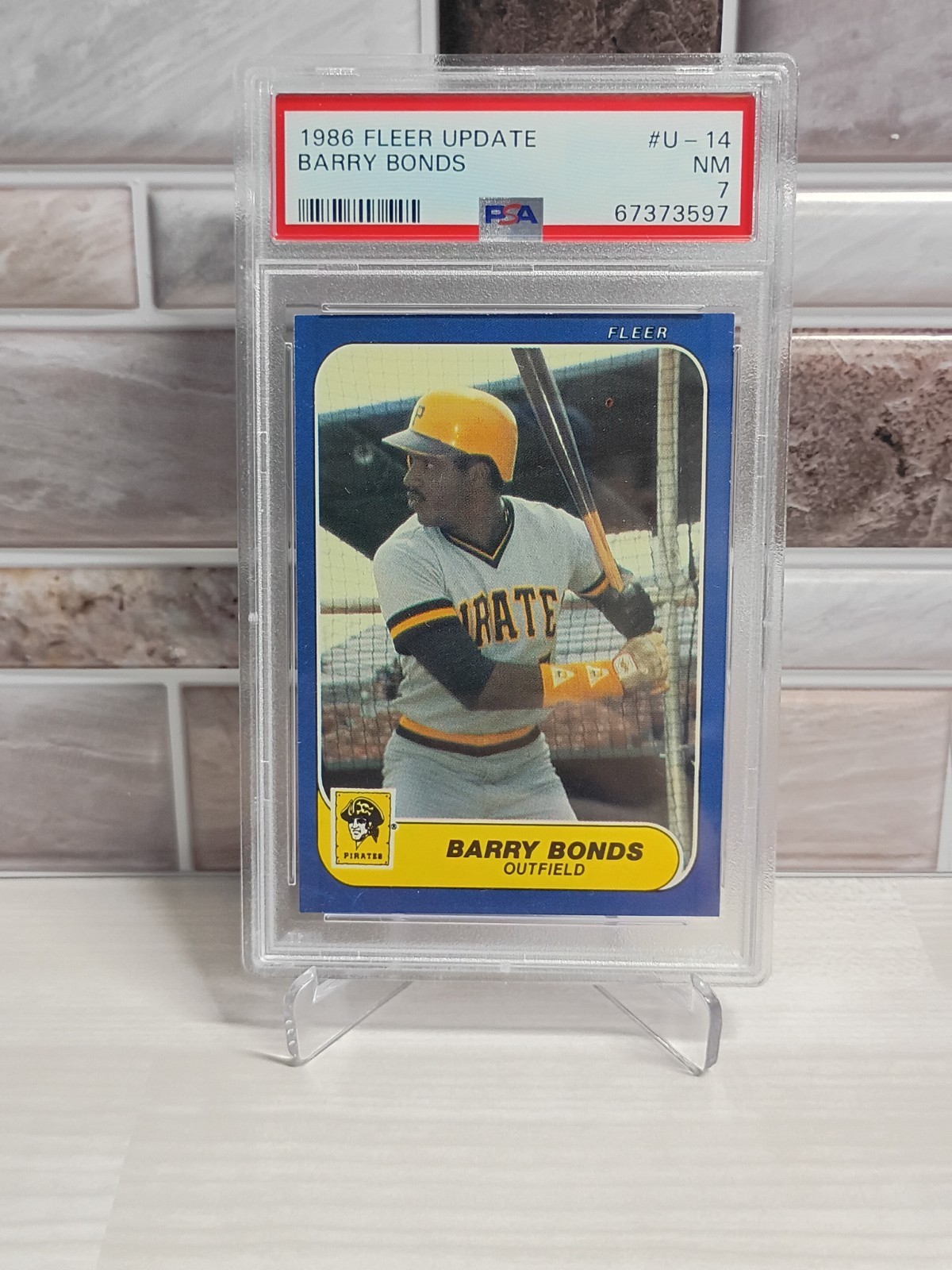 1986 Fleer Update - Barry Bonds #U-14 (RC) PSA7
