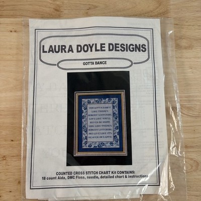 Laura Doyle Designs Counted Cross Stitch Kit Gotta Dance inspirational Floral