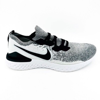 Nike Epic React Flyknit 2 White Black Platinum Oreo Mens Running