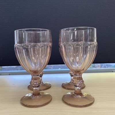 Libbey Set Of 4 Duratuff Gibraltar Pink Iced Tea Glasses Plum Pink Glasses