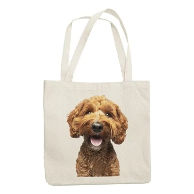 TRIBAL T-SHIRTS Cute Cockapoo Tote Bag - Re-usable Shopping Bag For Dog Lover - Cockerpoo