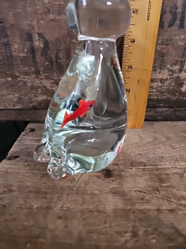 Dynasty Gallery - Blown Art Glass ~ Kitty Cat with Fish in Belly - Picture 7 of 11