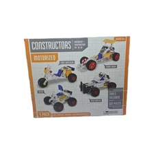 Constructors Motorized 4 in 1 Set has 601 pieces. Build 4 Complete Vehicles