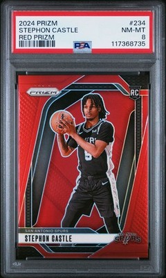 2024 Panini Prizm Stephon Castle Rookie Red Prizm #234 /299 PSA 8