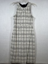 Banana Republic Black Cream Plaid Short Lined Dress Size 4