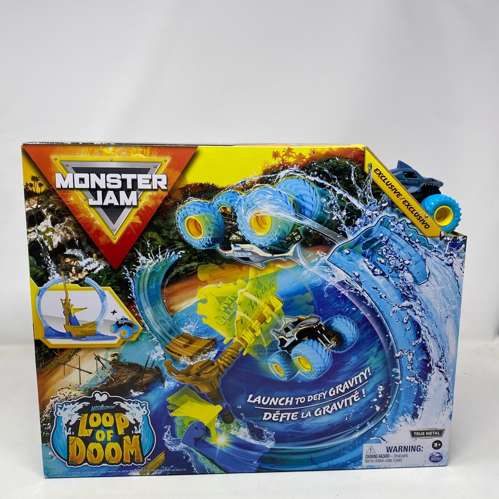 Monster Jam Megalodon Loop of Doom Playset 1:64 Blue w/ Truck