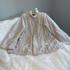 Giacca pelliccia sintetica Dennis by Dennis Basso beige taglia 1XL singolo bottone manica lunga