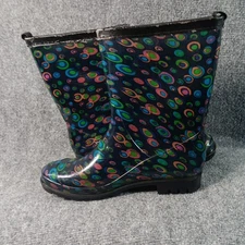 Capelli New York Women’s Rain Boots US 8 EU 39 Polka Dot Circle Print Waterproof